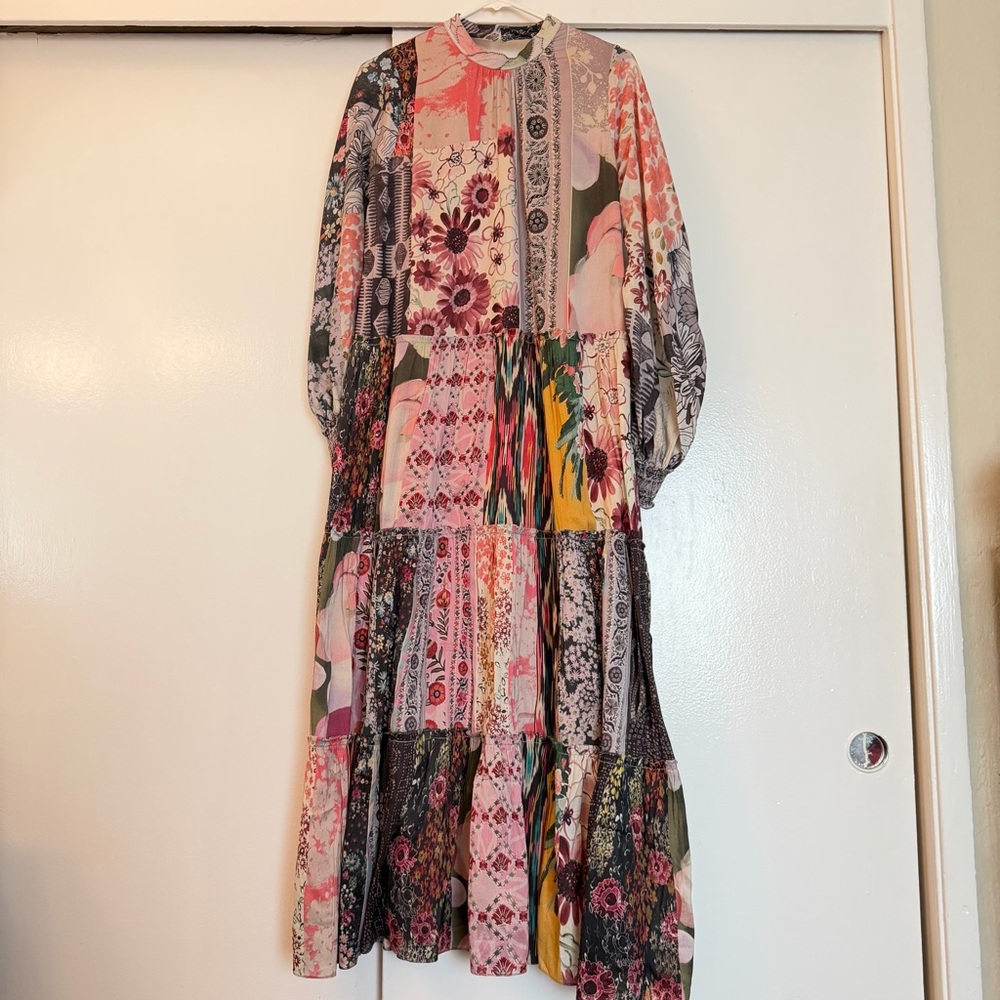 Anthropologie Geisha Designs Printed Patchwork Maxi
Dress Size Small